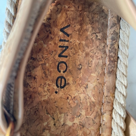 Vince women’s 8.5 tan cork crossover flat sling back espadrilles velcro closure - Picture 5 of 8